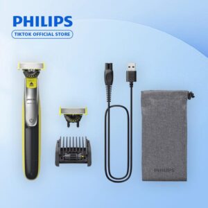 Philips OneBlade Face 360 Trymer do zarostu twarzowego + dodatkowe ostrze, grzebień 5 w 1, miękkie etui – QP2734/31